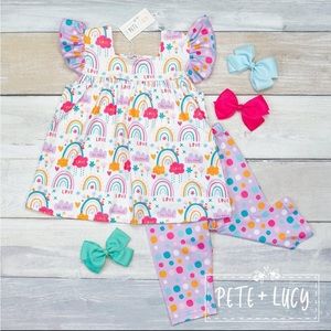 Pete + Lucy capri set rainbows